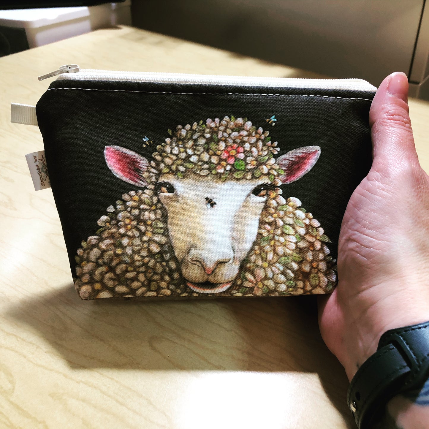 Floral Sheep Portrait - Mini Wedge