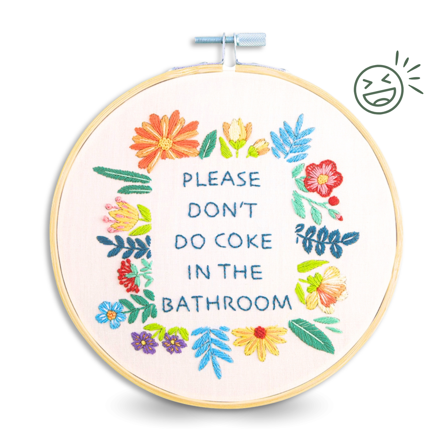 Please Don't Do Coke In The Bathroom Embroidery Kit